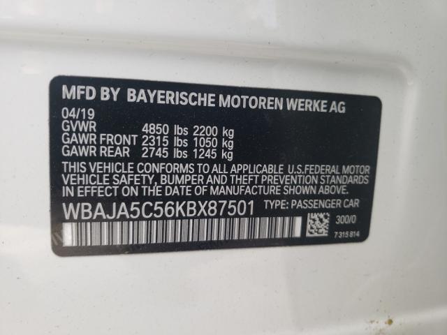 2019 BMW 530 I WBAJA5C56KBX87501