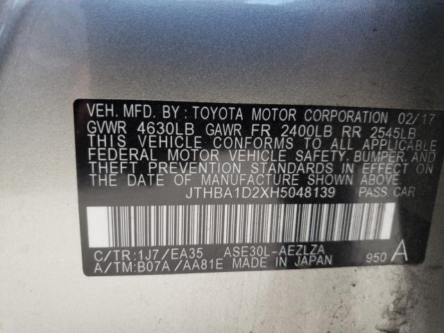 2017 LEXUS IS 200T JTHBA1D2XH5048139