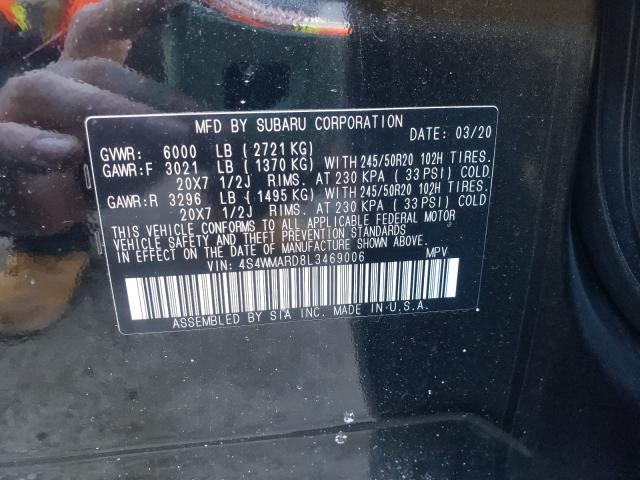2020 SUBARU ASCENT TOU 4S4WMARD8L3469006