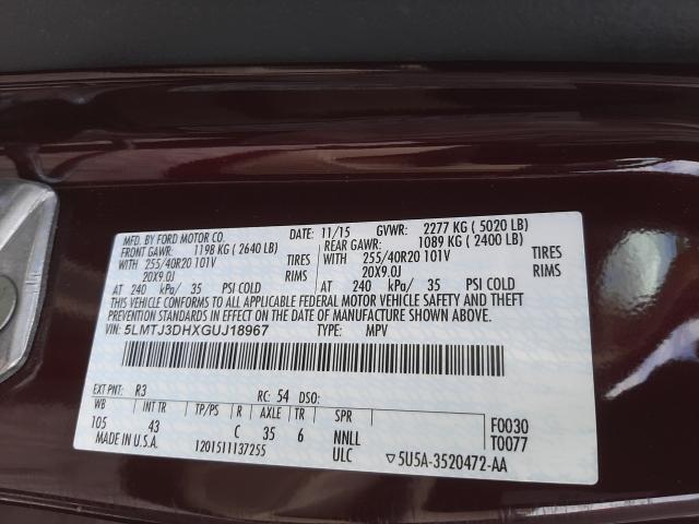2016 LINCOLN MKC RESERV 5LMTJ3DHXGUJ18967