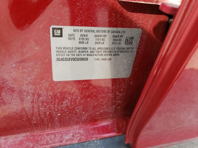 2012 BUICK REGAL PREM 2G4GS5EV9C9208636