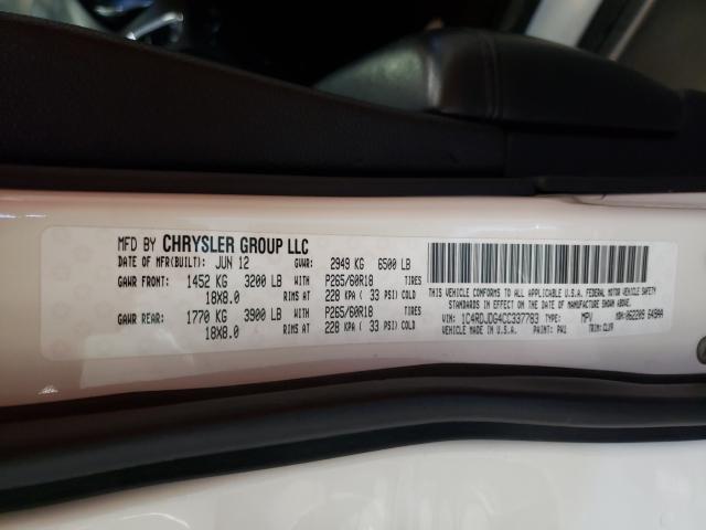 2012 DODGE DURANGO CR 1C4RDJDG4CC337783