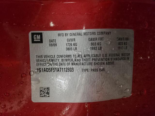 2010 CHEVROLET COBALT 1LT 1G1AD5F51A7112803