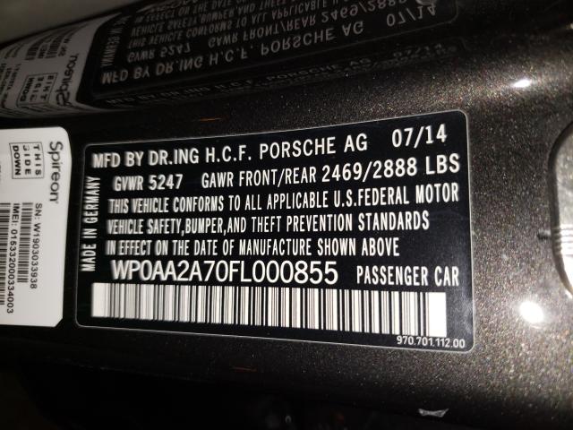 2015 PORSCHE PANAMERA 2 WP0AA2A70FL000855