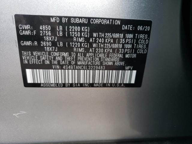 2020 SUBARU OUTBACK LI 4S4BTANC6L3229483