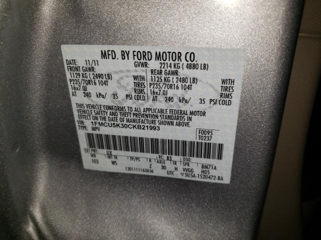 2012 FORD ESCAPE HYB 1FMCU5K30CKB21993