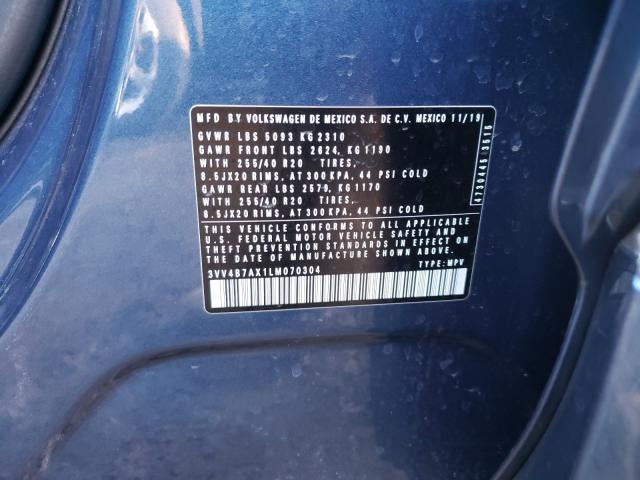 2020 VOLKSWAGEN TIGUAN SEL 3VV4B7AX1LM070304