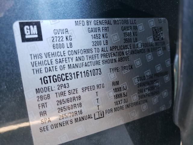 2015 GMC CANYON SLT 1GTG6CE31F1161073
