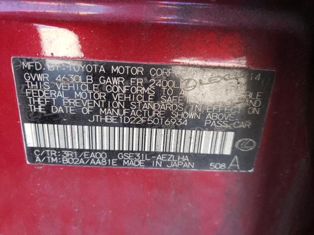 2015 LEXUS IS 350 JTHBE1D22F5016934