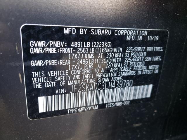 2020 SUBARU FORESTER JF2SKADC3LH439780