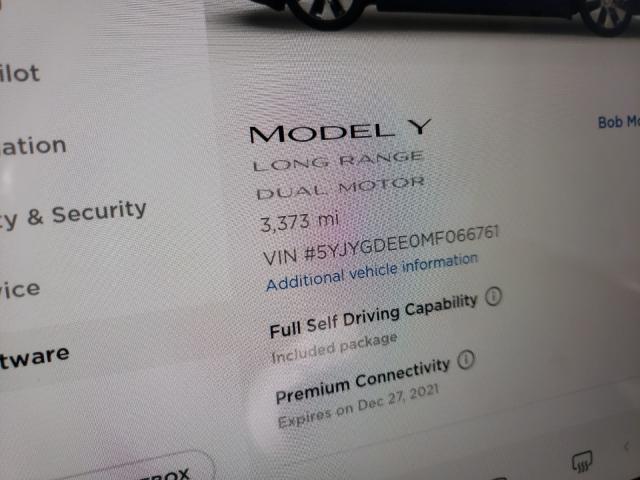 2021 TESLA MODEL Y 5YJYGDEE0MF066761