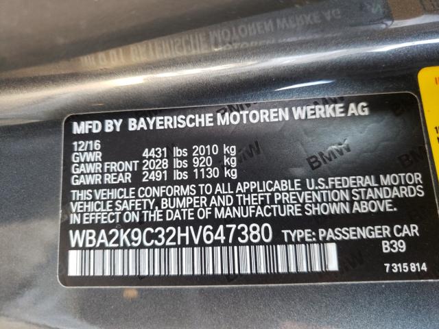 2017 BMW 230I WBA2K9C32HV647380