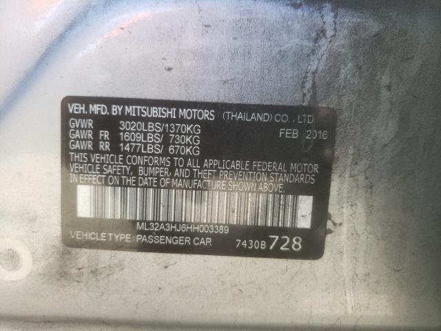 2017 MITSUBISHI MIRAGE ES ML32A3HJ6HH003389