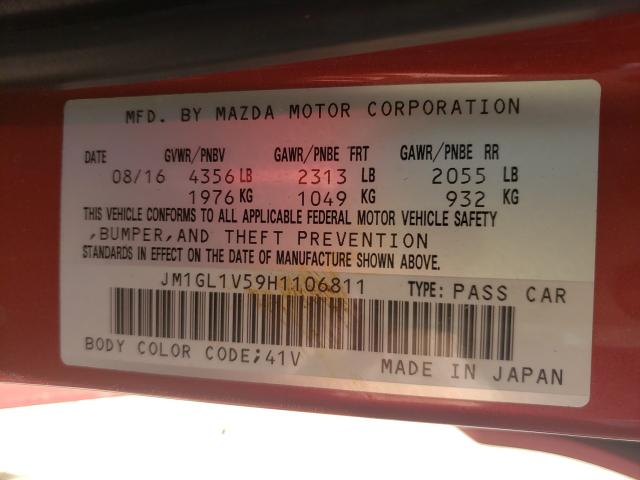 2017 MAZDA MAZDA6 JM1GL1V59H1106811