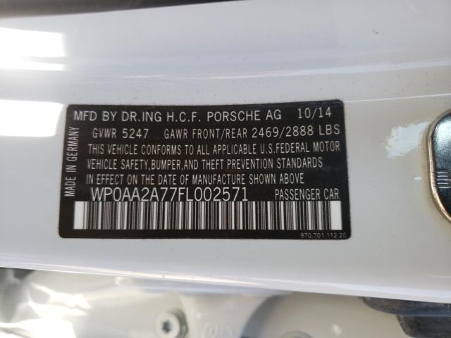 2015 PORSCHE PANAMERA 2 WP0AA2A77FL002571
