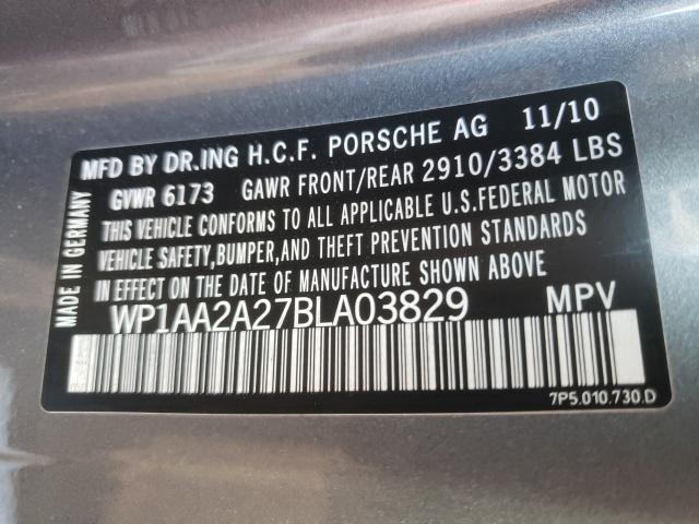 2011 PORSCHE CAYENNE WP1AA2A27BLA03829