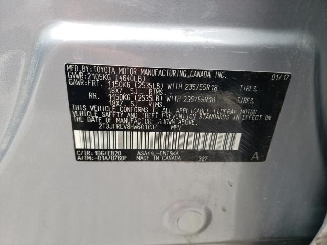 2017 TOYOTA RAV4 SE 2T3JFREV8HW601837