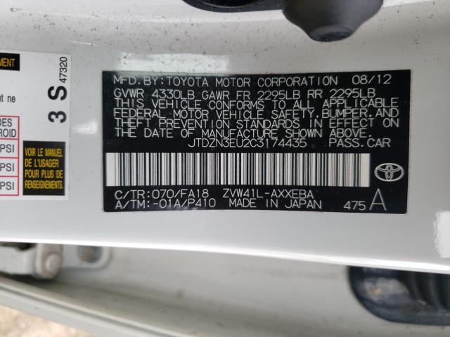 2012 TOYOTA PRIUS V JTDZN3EU2C3174435