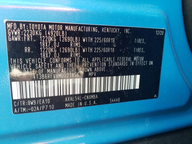 2021 TOYOTA RAV4 XLE P 4T3B6RFV8MU021856