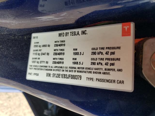 2018 TESLA MODEL 3 5YJ3E1EB3JF088379