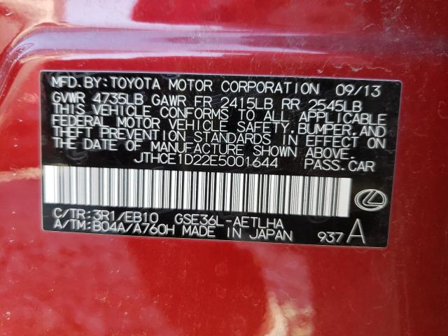 2014 LEXUS IS 350 JTHCE1D22E5001644