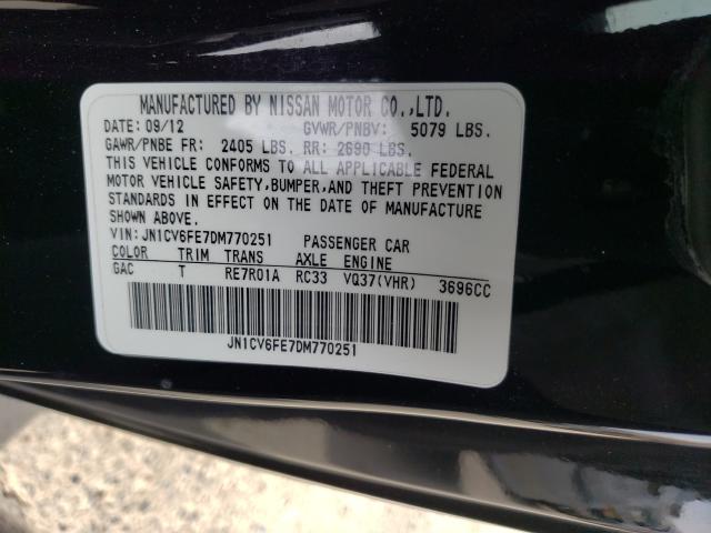 2013 INFINITI G37 SPORT JN1CV6FE7DM770251