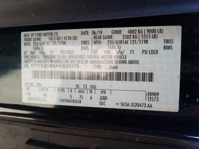 2019 FORD TRANSIT T- 1FTYR2CMXKKB23170