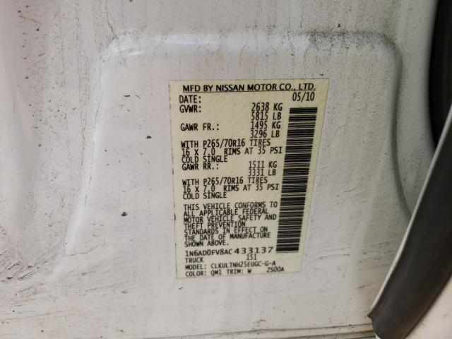 2010 NISSAN FRONTIER C 1N6AD0FV8AC433137