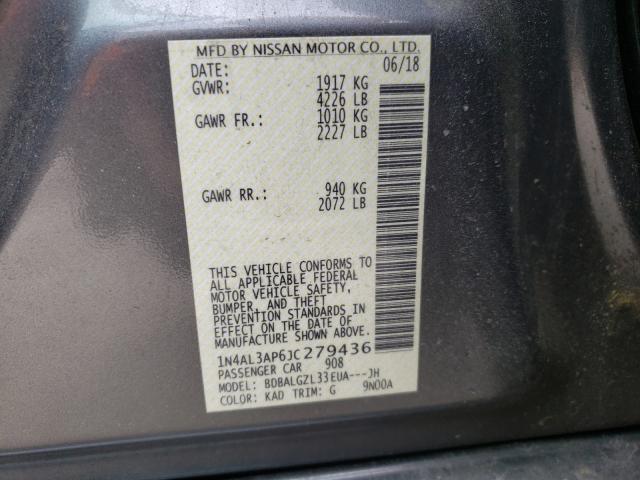 2018 NISSAN ALTIMA 2.5 1N4AL3AP6JC279436