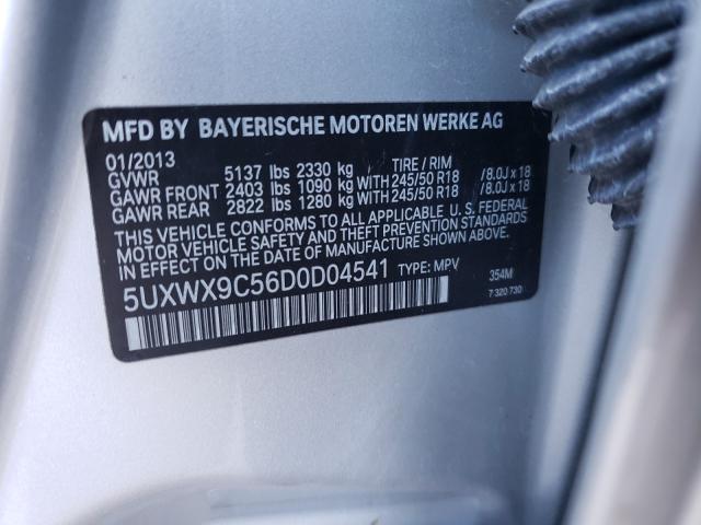 2013 BMW X3 XDRIVE2 5UXWX9C56D0D04541