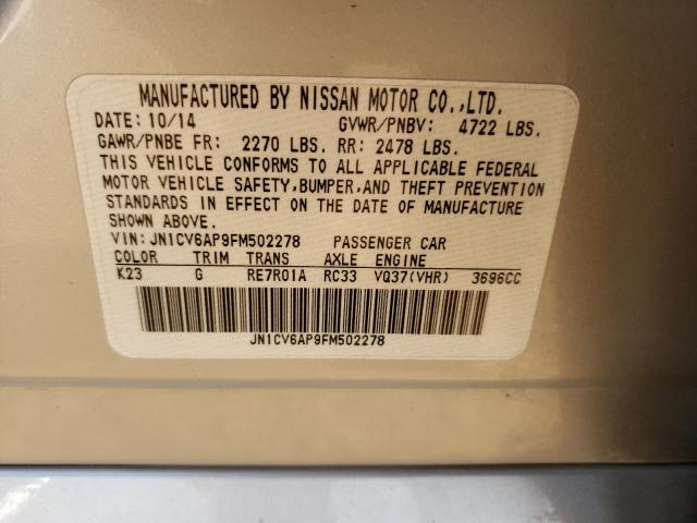 2015 INFINITI Q40 JN1CV6AP9FM502278