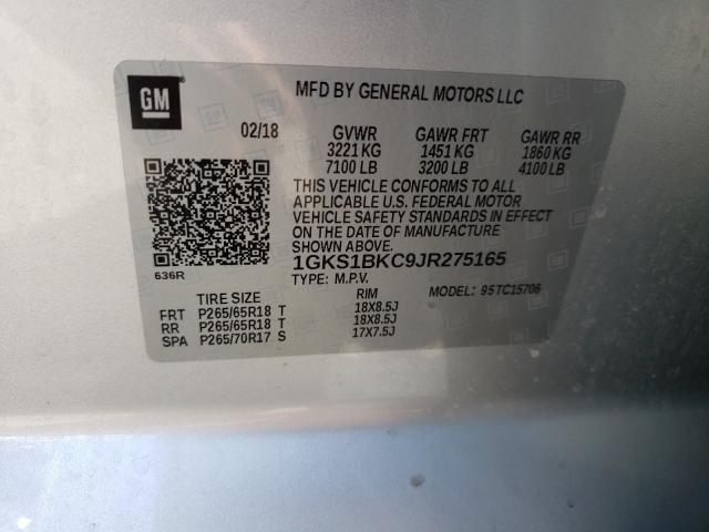2018 GMC YUKON SLT 1GKS1BKC9JR275165