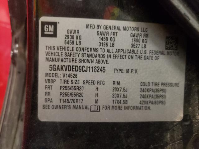 2012 BUICK ENCLAVE 5GAKVDED9CJ116245