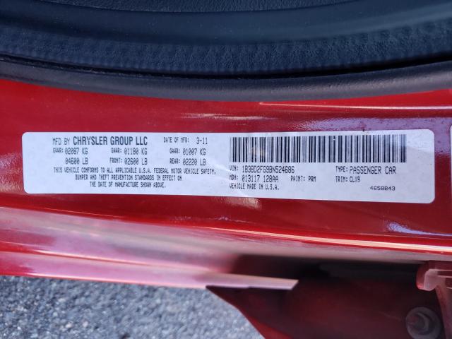 2011 DODGE AVENGER LU 1B3BD2FG9BN524686
