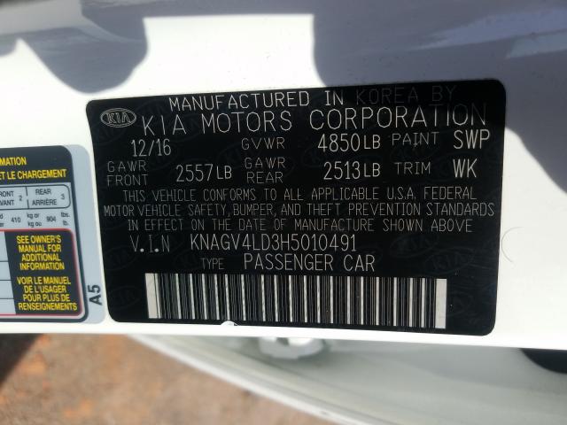 2017 KIA OPTIMA PLU KNAGV4LD3H5010491