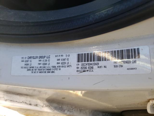 2010 DODGE AVENGER SX 1B3CC4FB5AN193420