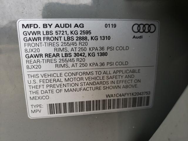 2019 AUDI SQ5 PRESTI WA1C4AFY1K2043753
