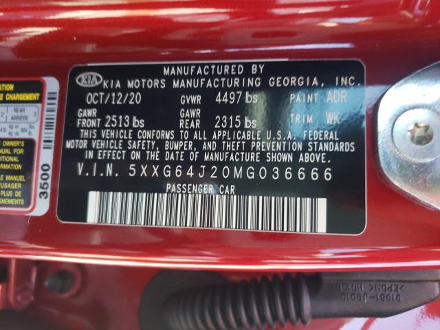 2021 KIA K5 GT LINE 5XXG64J20MG036666