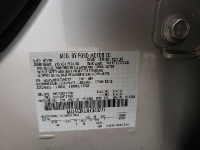 2020 FORD ECOSPORT T MAJ6S3KL0LC360777