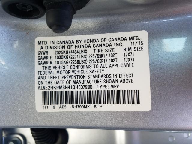 2016 HONDA CR-V SE 2HKRM3H41GH507880