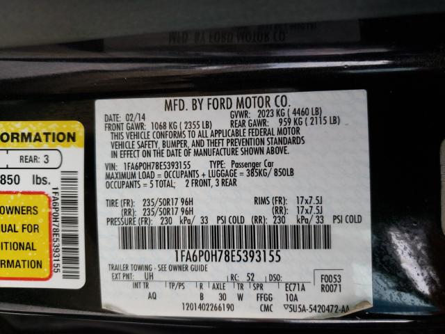 2014 FORD FUSION SE 1FA6P0H78E5393155