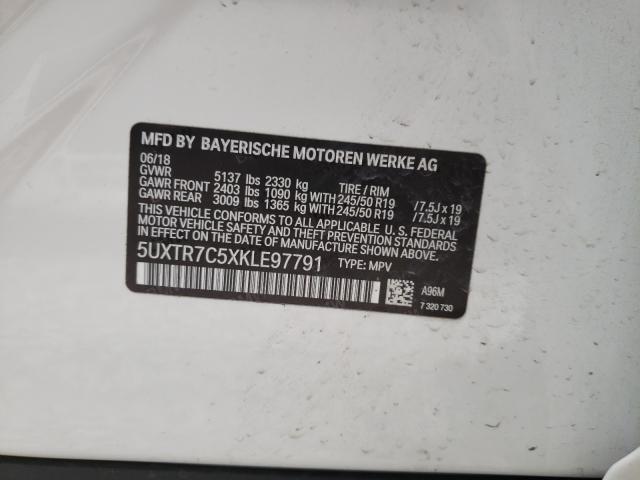 2019 BMW X3 SDRIVE3 5UXTR7C5XKLE97791