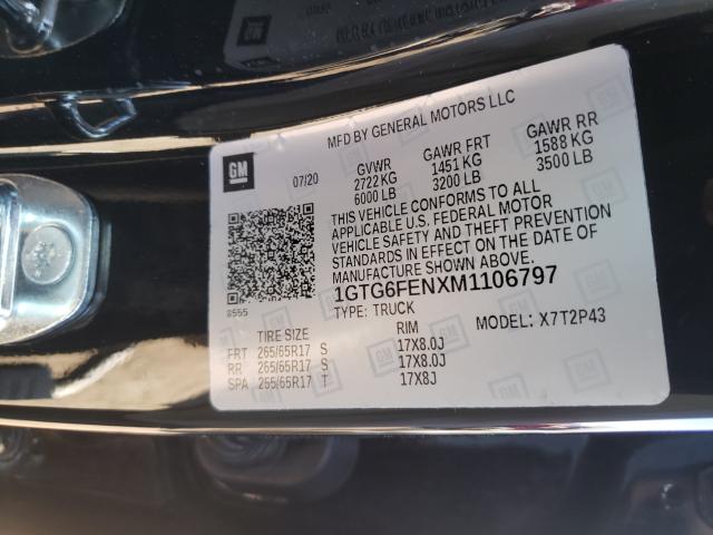 2021 GMC CANYON AT4 1GTG6FENXM1106797
