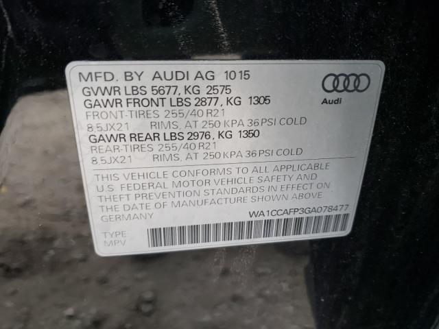 2016 AUDI SQ5 PREMIU WA1CCAFP3GA078477