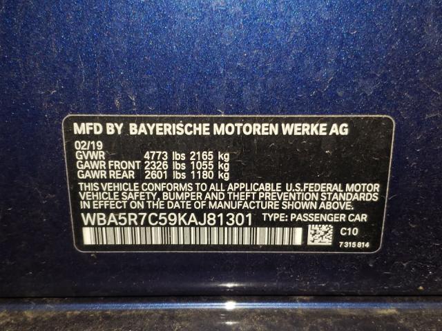 2019 BMW 330XI WBA5R7C59KAJ81301