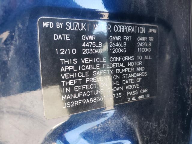 2011 SUZUKI KIZASHI SP JS2RF9A88B6110735