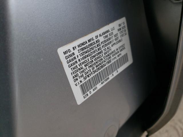 2013 HONDA PILOT LX 5FNYF3H28DB041900