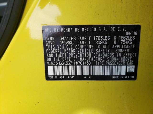 2017 HONDA FIT EX 3HGGK5G71HM701438