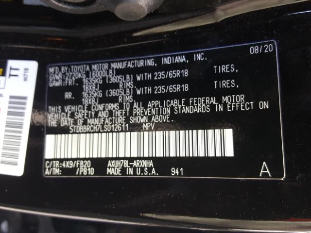 2020 TOYOTA HIGHLANDER 5TDBBRCH7LS012611
