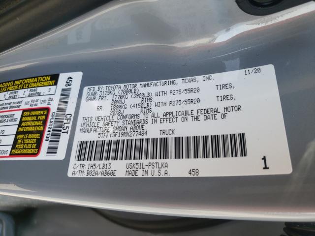 2021 TOYOTA TUNDRA CRE 5TFFY5F19MX277484